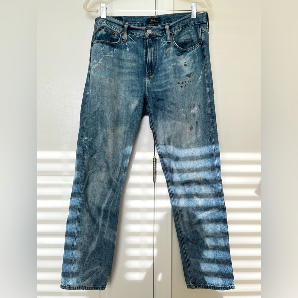 Women’s Polo Boyfriend Jeans Paint Splatter